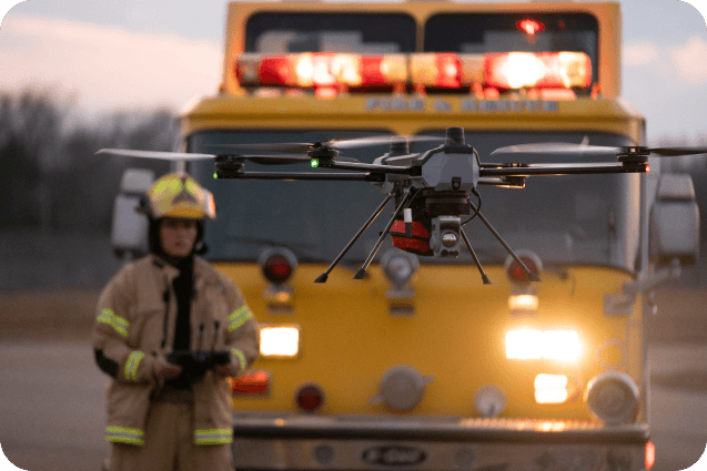 Fire Person Flying Drone